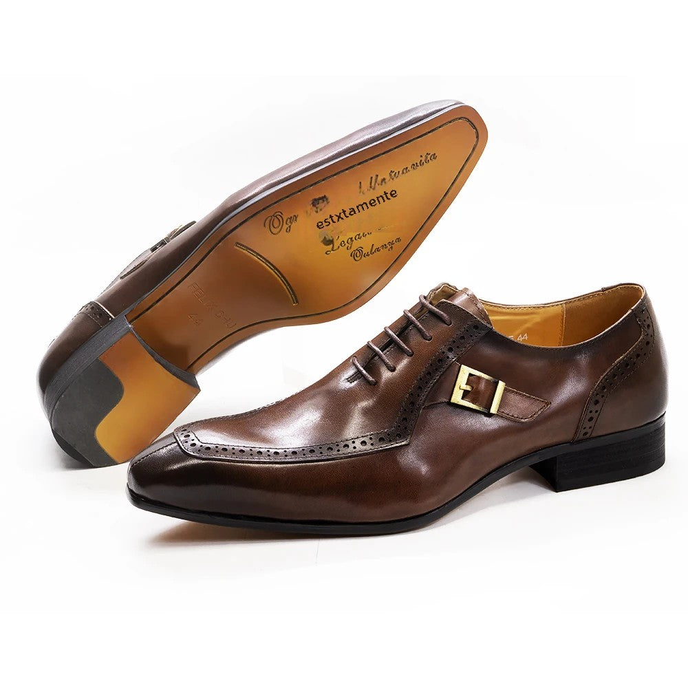Sapato Oxford Brogue Monk Strap