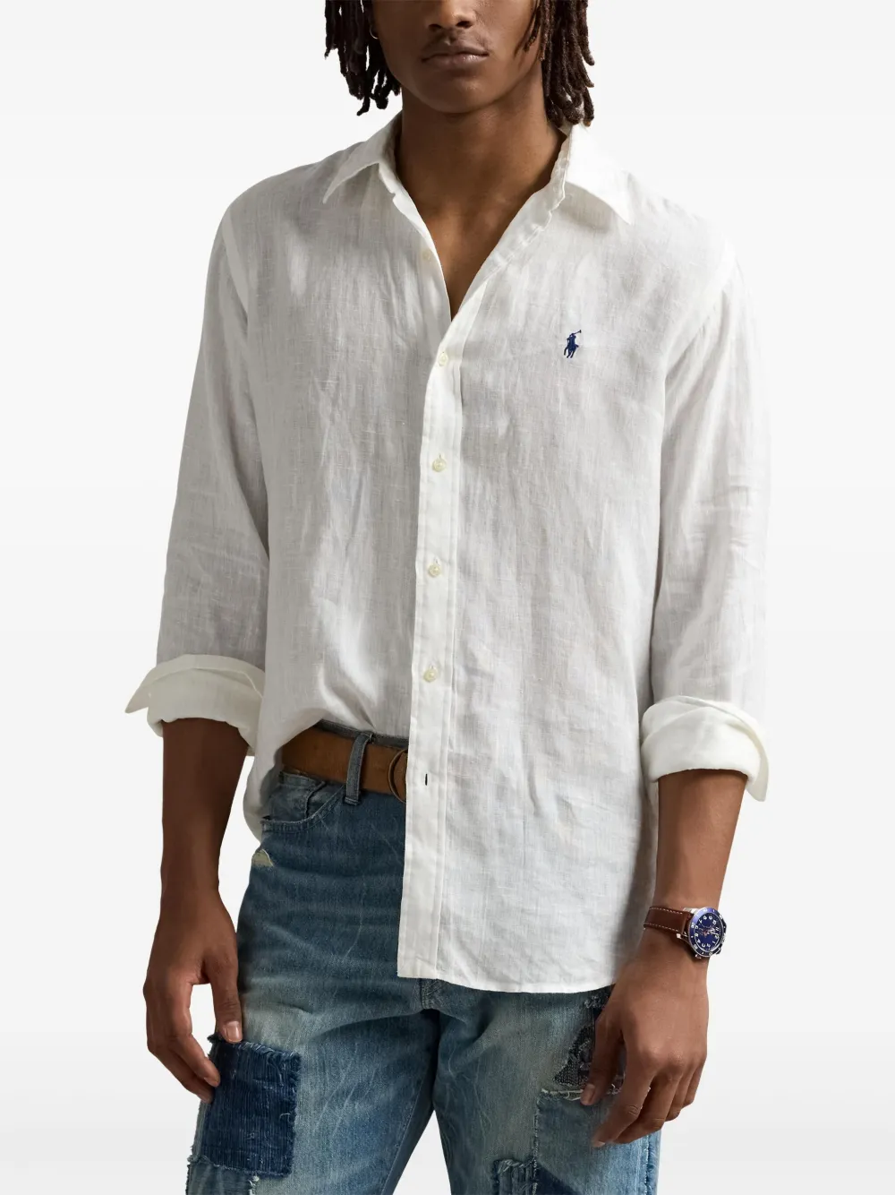 Camisa Linho Polo Ralph Lauren Manga Longa