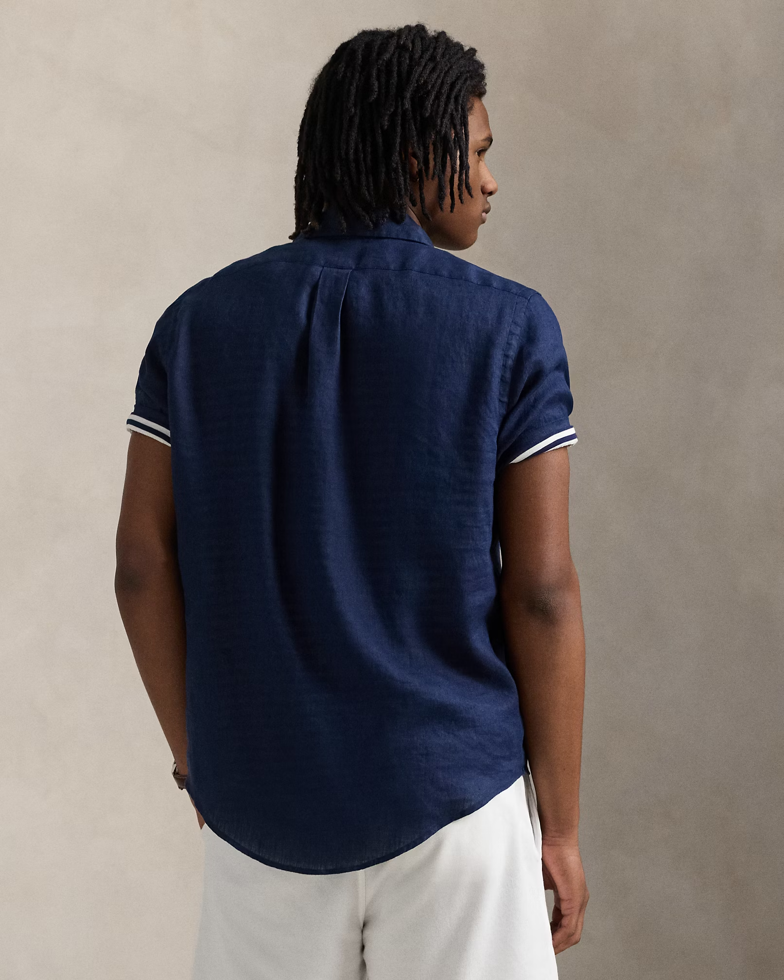 Camisa Linho Polo Ralph Lauren Manga Curta