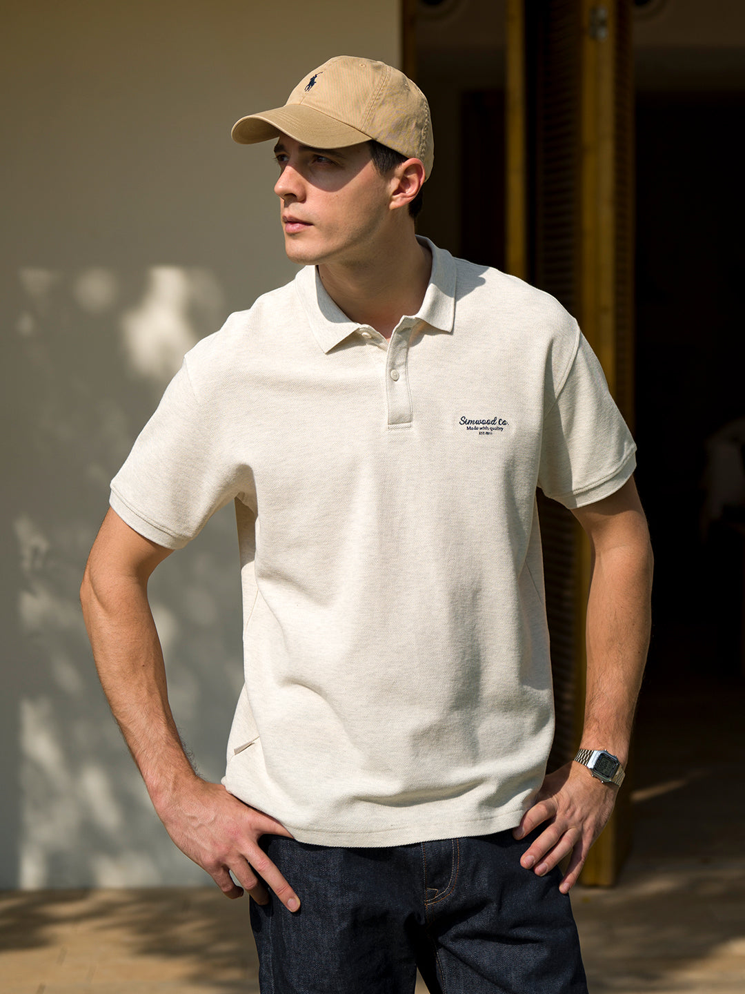 Camisa Masculina Polo Essential Brazuque Cinza