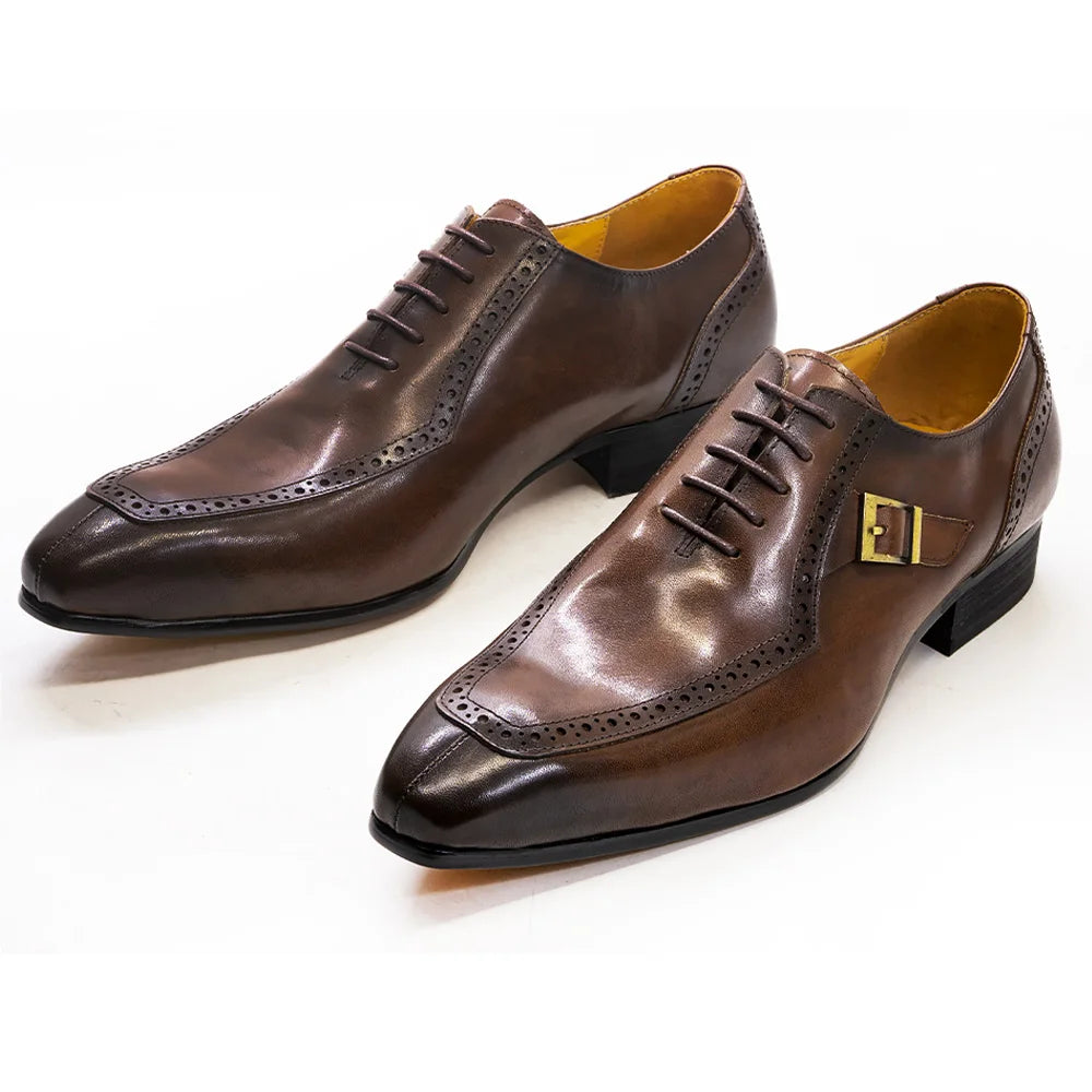 Sapato Oxford Brogue Monk Strap
