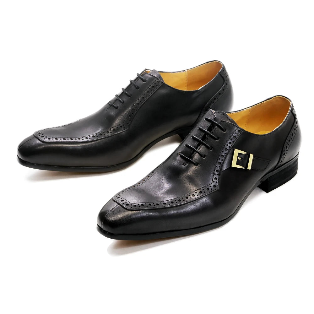 Sapato Oxford Brogue Monk Strap