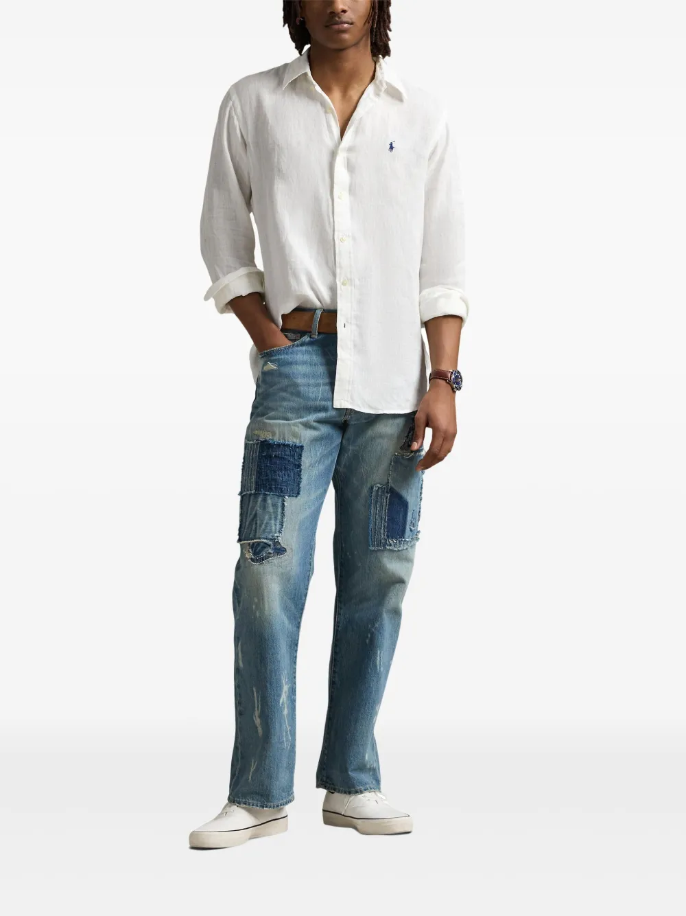 Camisa Linho Polo Ralph Lauren Manga Longa
