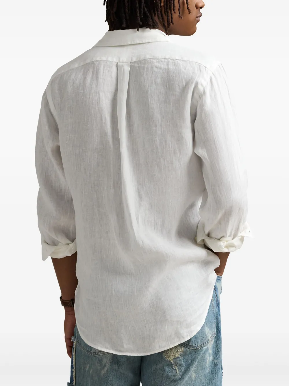 Camisa Linho Polo Ralph Lauren Manga Longa